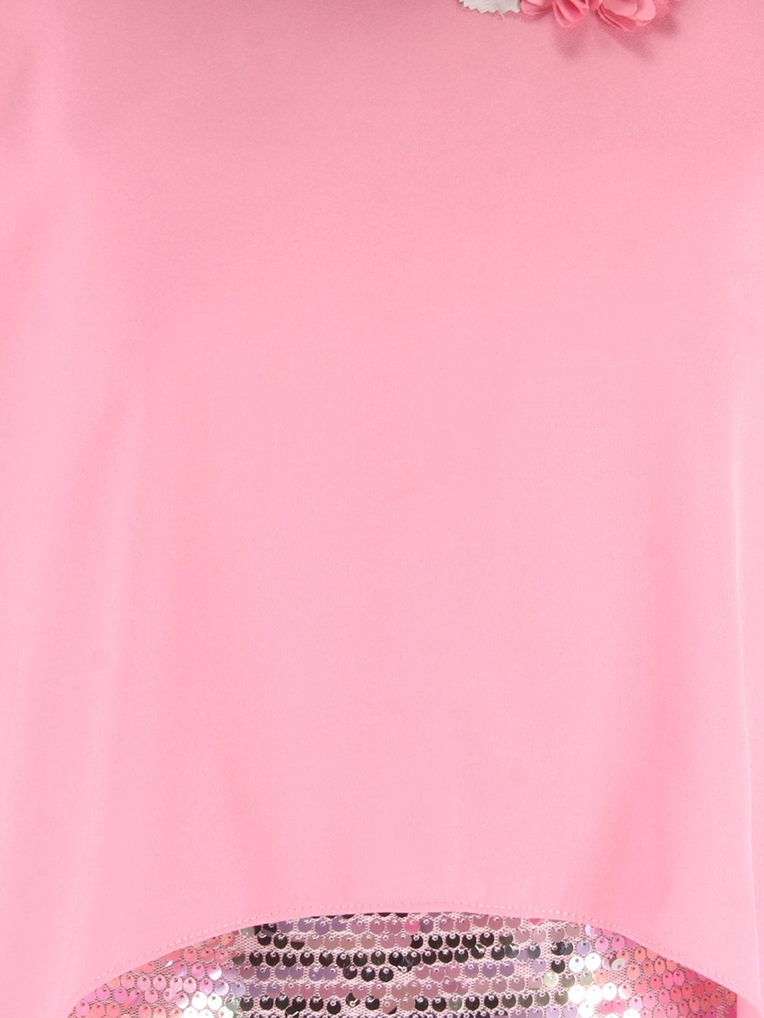 Girls Casual Georgette Top  (Pink, Pack of 1)