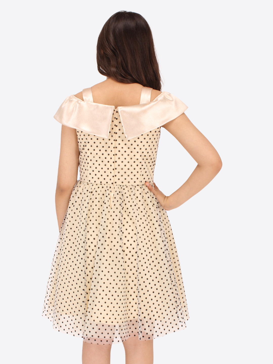 Girls Midi/Knee Length Casual Dress  (Beige, Sleeveless)