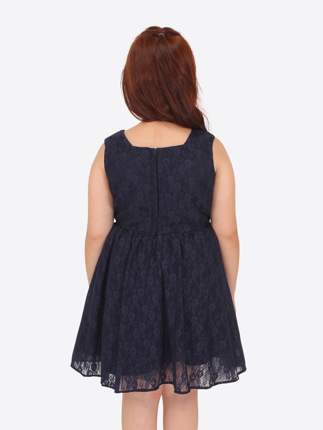 Baby Girls Midi/Knee Length Party Dress  (Dark Blue, Full Sleeve)