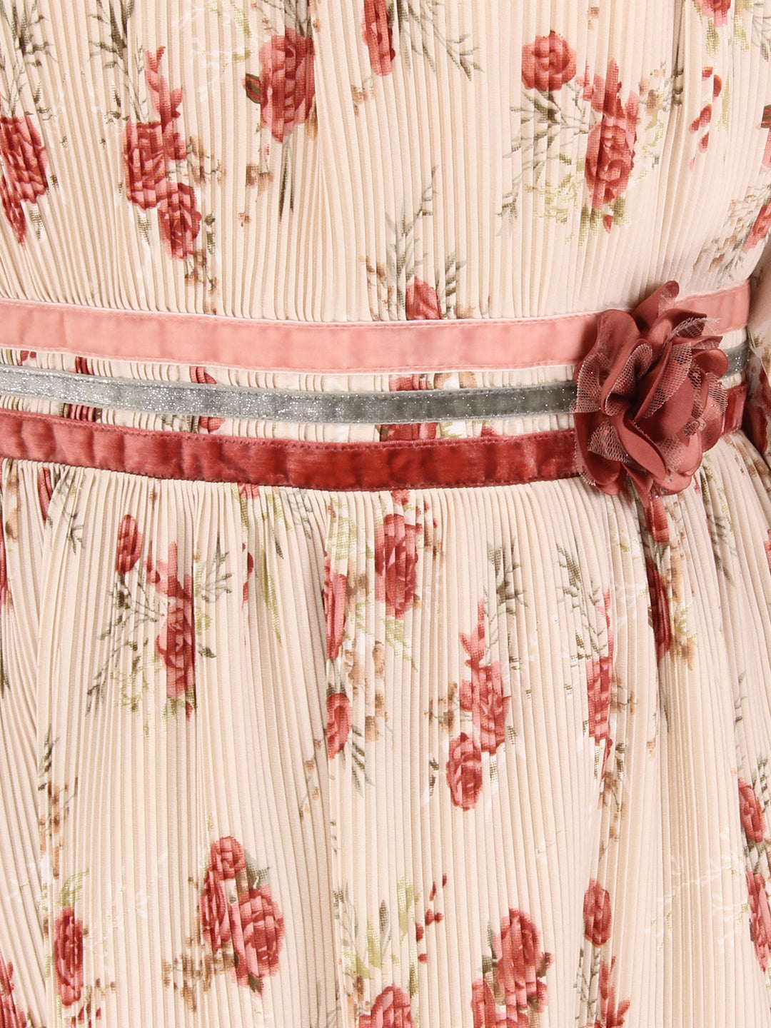 Baby Girls Midi/Knee Length Casual Dress  (Beige, 3/4 Sleeve)